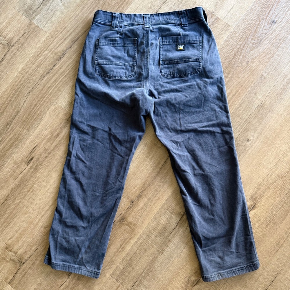 CAT Caterpillar Mens 32x29 Navy Blue Stretch Canvas Utility Work Pants